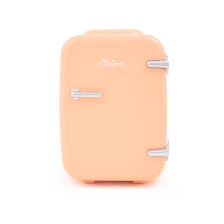 Mini frigider cosmetice Soft Peach, Meloni, dubla functie de incalzire/racire, 4L